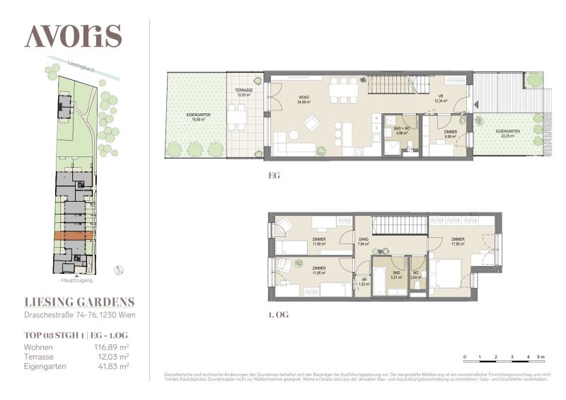 Green Townhouse-Feeling: Familien-Maisonette, 5 Zimmer, Eigengarten - provisionsfrei zu kaufen in 1230 Wien /  / 1230&nbsp;Wien / Bild 8