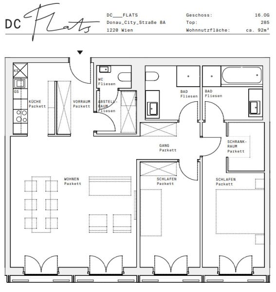 3-Zimmer-Wohnung mit 2 B�dern ? Erstbezug in den DC Flats - zu mieten in 1220 Wien /  / 1220&nbsp;Wien / Bild 9