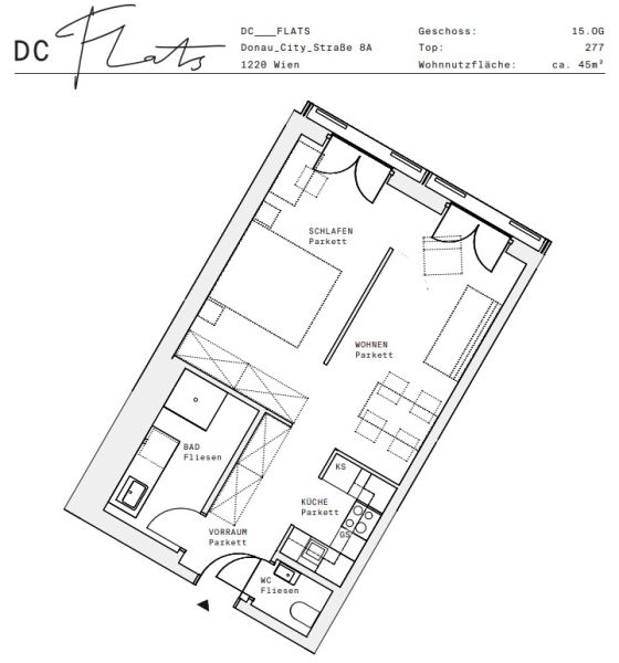 Erstbezug in den DC Flats ? Sonnige 1-Zimmer-Wohnung ? zu mieten in 1220 Wien / / 1220 Wien / Bild 3