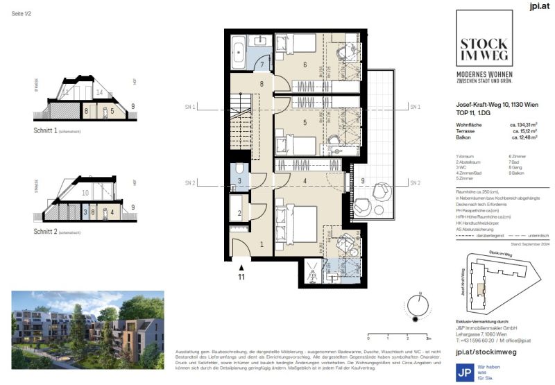 Traumhafte 4-Zimmer-Dachgeschoss-Maisonette mit zwei s�dostseitigen Terrassen zu kaufen in 1130 Wien /  / 1130&nbsp;Wien / Bild 11