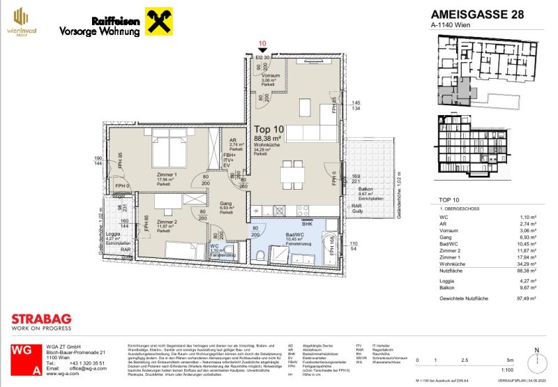 Bezugsfertige Wohnung im 1. Obergeschoß, mit Loggia, Balkon und Tageslichtbad - zu kaufen in 1140 Wienj / / 1140 Wien / Bild 0