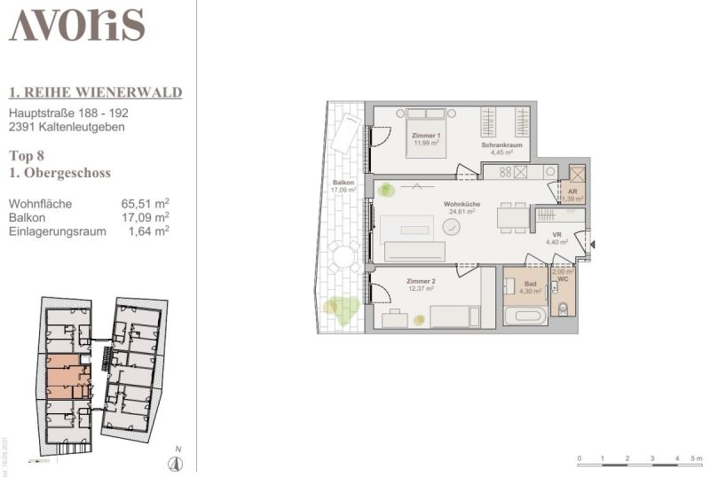 Westseitige Balkon-Wohnung, 3 Zimmer, 17 m� Balkon, Einbauk�che inklusive  - zu kaufen in 2391 Kaltenleutgeben /  / 2391&nbsp;Kaltenleutgeben / Bild 9