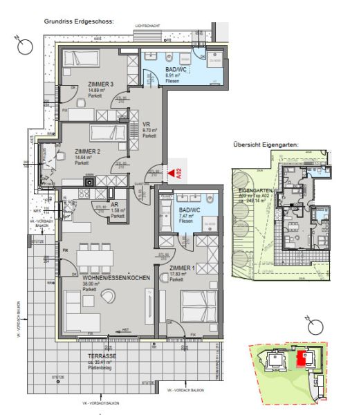 Exklusive 4-Zimmer-Wohnung mit Garten - in Bestlage St. Peter / / 8042 Graz / Bild 1