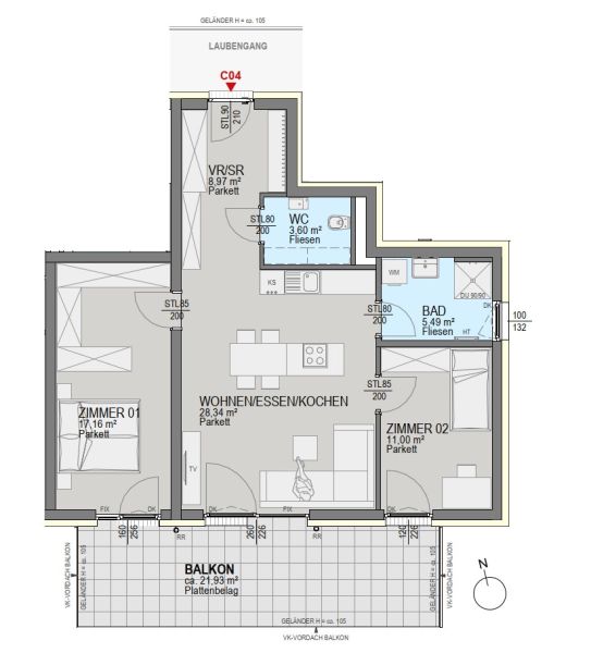 Luxuri�se Neubauwohnung mit gro�z�gigem Balkon in Graz! /  / 8054&nbsp;Graz / Bild 4