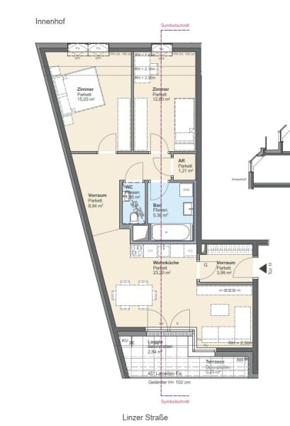 Bezugsfertige Dachgescho�wohnung, gro�z�gige 3 Zimmer - provisionsfrei zu kaufen in 1140 Wien /  / 1140&nbsp;Wien / Bild 9
