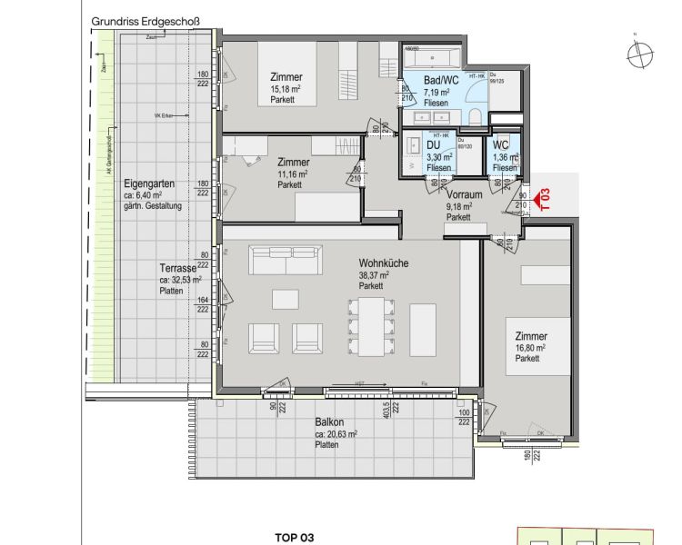 Familienwohnung mit 4 Zimmern, Balkon, Terrasse und kleinem Garten - provisionsfrei zu kaufen in 1140 Wien /  / 1140&nbsp;Wien / Bild 7