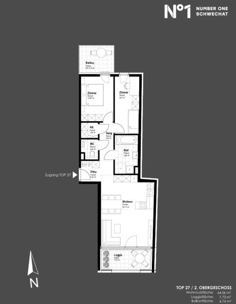 Durchgesteckte 3-Zimmer-Wohnung mit Loggia und Balkon in Top-Lage am Hauptplatz 1 - Wohnungen zu kaufen in 2320 Schwechat / / 2320 Schwechat / Bild 9