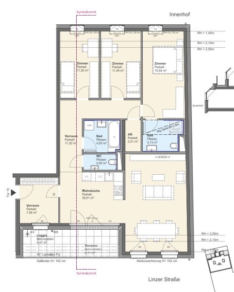 Bezugsfertig - Dachgeschoßtraum für Familien mit Terrasse - Großzügige Eigentumswohnung provisionsfrei zu kaufen in 1140 Wien / / 1140 Wien / Bild 2