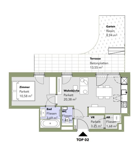 Kompakte 2 Zimmer mit West-Terrasse und kleinem Garten - zu kaufen in 1140 Wien / / 1140 Wien / Bild 0