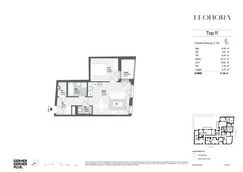 Charmante 2-Zimmer-Wohnung mit südseitiger Loggia - zu kaufen in 1170 Wien / / 1170 Wien / Bild 9