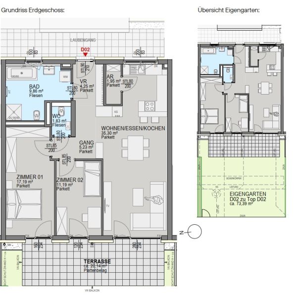 Luxuri�se Neubauwohnung mit gro�z�gigem Eigengarten in Graz! /  / 8054&nbsp;Graz / Bild 1