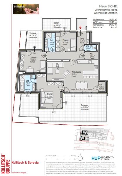PROVISIONSFREI: Einzigartiges Wohngef�hl: Luxuri�se Dachgescho�wohnung mit Gr�nblick und 68m� Terrasse - zu kaufen in 2391 Kaltenleutgeben /  / 2391&nbsp;Kaltenleutgeben / Bild 7