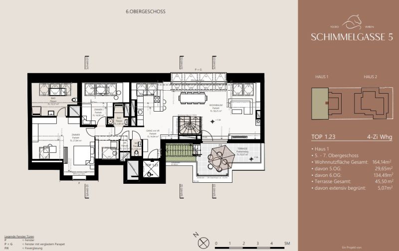 Exklusive Dachgescho�wohnung mit gro�z�giger Terrasse ? Penthouse mit 2 Stellpl�tzen - zu kaufen in 1030 Wien /  / 1030&nbsp;Wien / Bild 5