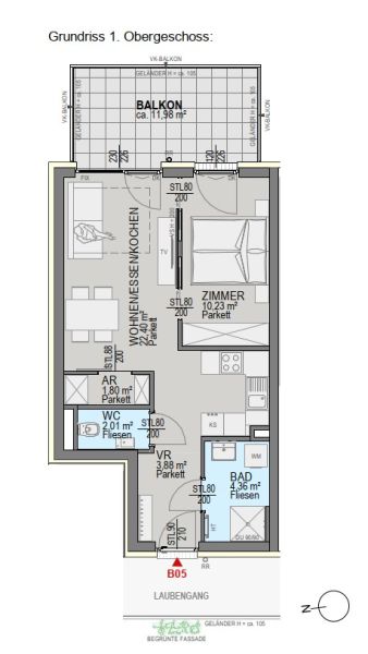 Helle Eigentumswohnung im Neubauprojekt mit Balkon in Graz! / / 8054 Graz / Bild 4