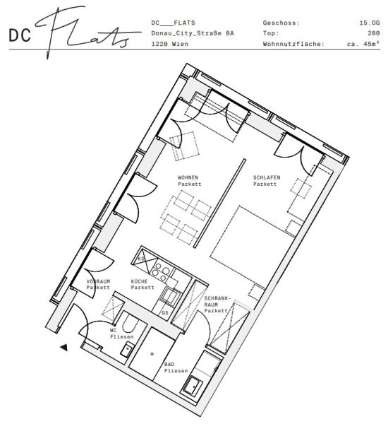 Erstbezug in den DC Flats ? Smarte 1,5 Zimmer-Eckwohnung ? zu mieten in 1220 Wien /  / 1220&nbsp;Wien / Bild 3