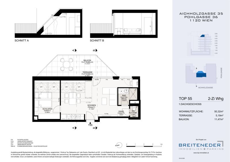 Aichholzgasse 35 - Neubauprojekt mit 66 Wohnungen - Terrassen-Dachgescho�wohnung zu kaufen in 1120 Wien /  / 1120&nbsp;Wien / Bild 6