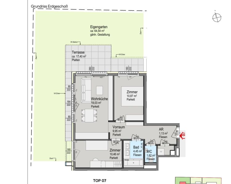 Klein, fein & perfekt geplant ? Ihr gr�ner R�ckzugsort - 3 Zimmer Gartenwohnung - provisionsfrei zu kaufen in 1140 Wien /  / 1140&nbsp;Wien / Bild 7