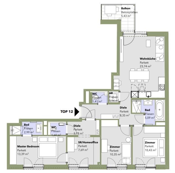 Erstbezug in U3-Nähe - Traumhafte 4,5 Zimmer mit Balkon - zu kaufen in 1140 Wien / / 1140 Wien / Bild 0