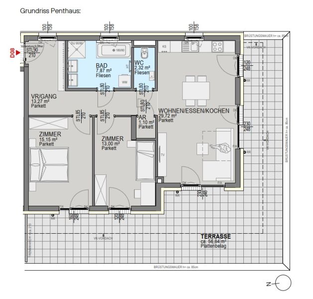 Luxuri�se Penthaus-Wohnung, im Neubauprojekt mit gro�z�giger Dachterrasse in Graz! /  / 8054&nbsp;Graz / Bild 4