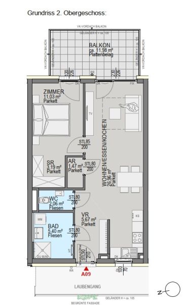 Helle Eigentumswohnung im Neubauprojekt mit Balkon in Graz! / / 8054 Graz / Bild 4