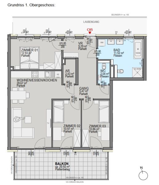 Luxuri�se Neubauwohnung mit gro�z�gigem Balkon in Graz! /  / 8054&nbsp;Graz / Bild 1