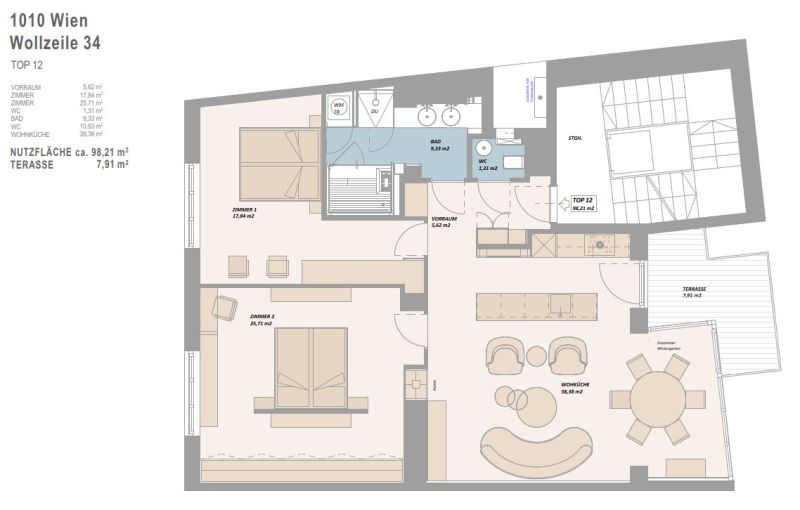 High-End-Wohnung mit Terrasse in bester City-Lage ? Nur 5 Minuten zum Stephansdom - zu kaufen in 1010 Wien /  / 1010&nbsp;Wien / Bild 2