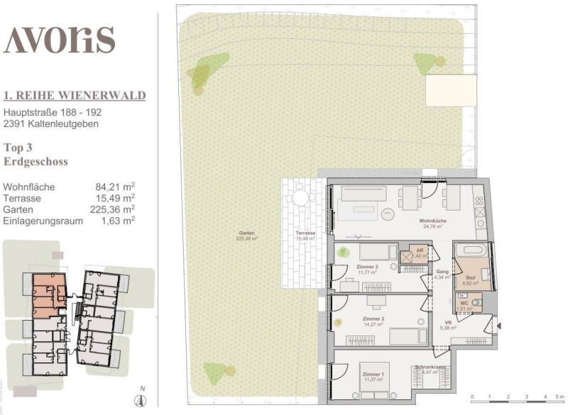 Gartenwohnung jetzt kaufen - 4 Zimmer mit Terrasse, Eigengarten und Luft-Wärme-Pumpe - bezugsfertig zu kaufen in 2391 Kaltenleutgeben / / 2391 Kaltenleutgeben / Bild 9