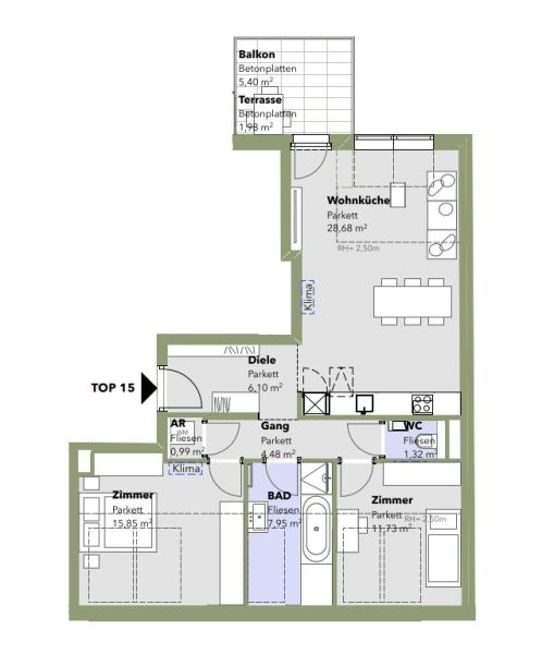 Dachgeschoßwohnung mit Innenhof-Terrasse - im Erstbezug in 1140 Wien zu kaufen / / 1140 Wien / Bild 0