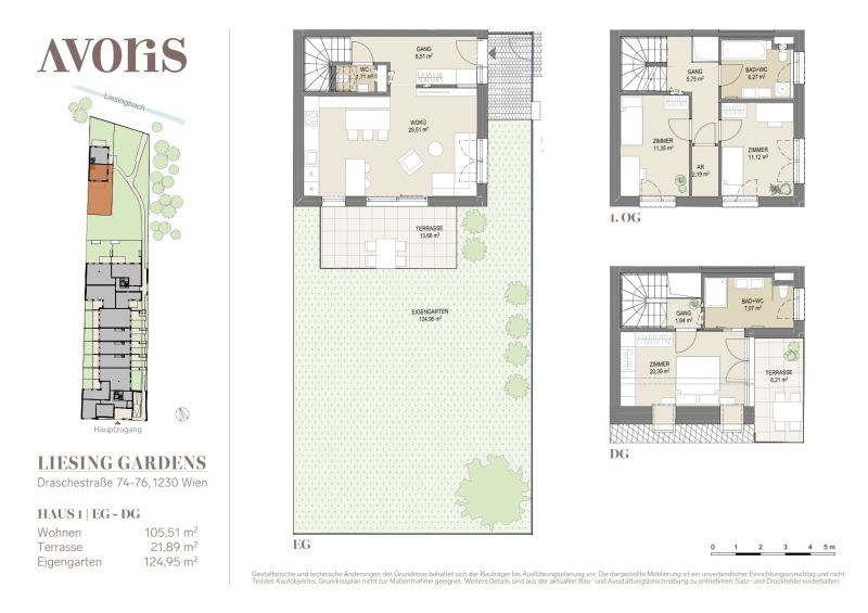 LIESING GARDENS - Einzigartige Doppelhaush�lfte mit Eigengarten beim Liesingbach - provisionsfrei zu kaufen in 1230 Wien /  / 1230&nbsp;Wien / Bild 2