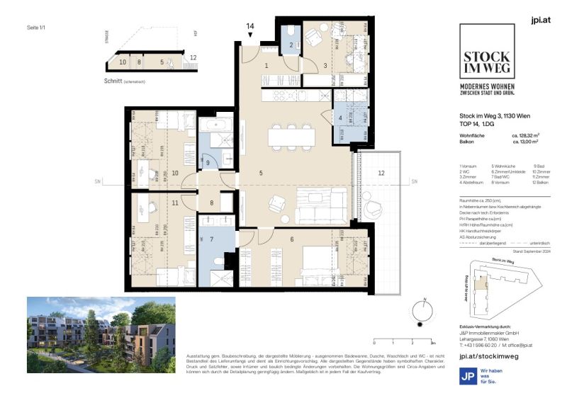 Erstbezug mit Weitblick ? 5-Zimmer-Dachwohnung mit gro�z�gigem Balkon zu kaufen in 1130 Wien /  / 1130&nbsp;Wien / Bild 5