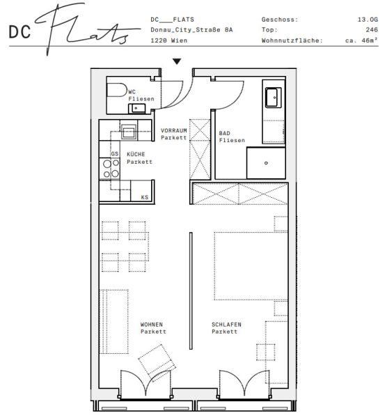 Erstbezug in den DC Flats ? Smarte 1,5-Zimmer-Wohnung ? zu mieten in 1220 Wien /  / 1220&nbsp;Wien / Bild 3