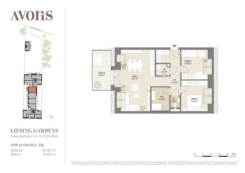 Dachgescho�wohnung mit Balkon, 3 Zimmer, Green Living - provisionsfrei zu kaufen in 1230 Wien /  / 1230&nbsp;Wien / Bild 1