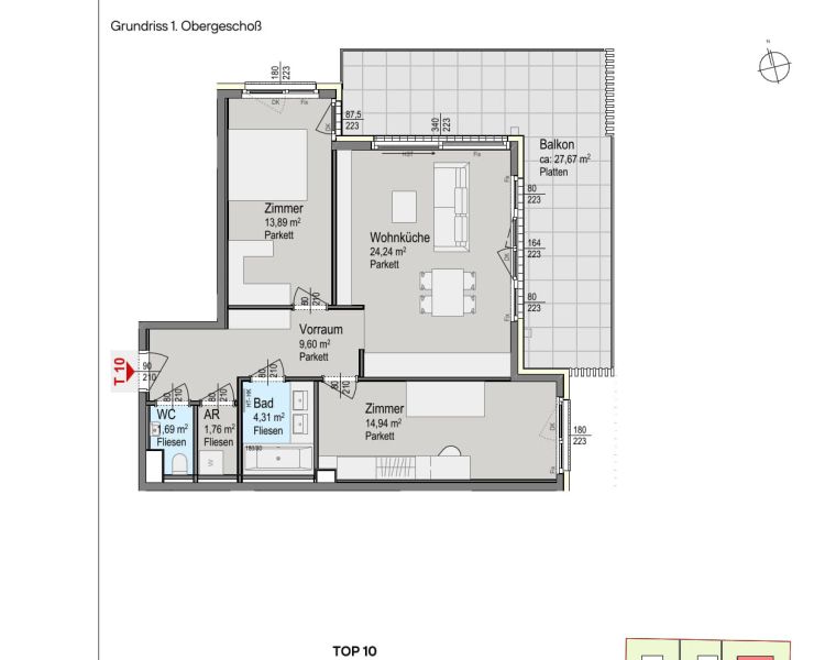 3 Zimmer mit gro�z�gigem Eck-Balkon in Gr�nruhelage - zu kaufen in 1140 Wien /  / 1140&nbsp;Wien / Bild 7