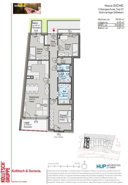 PROVISIONSFREI: Family Living im Gr�nen - 4 Zimmer-Wohnung mit Loggia und Balkon - zu kaufen in 2391 Kaltenleutgeben /  / 2391&nbsp;Kaltenleutgeben / Bild 7