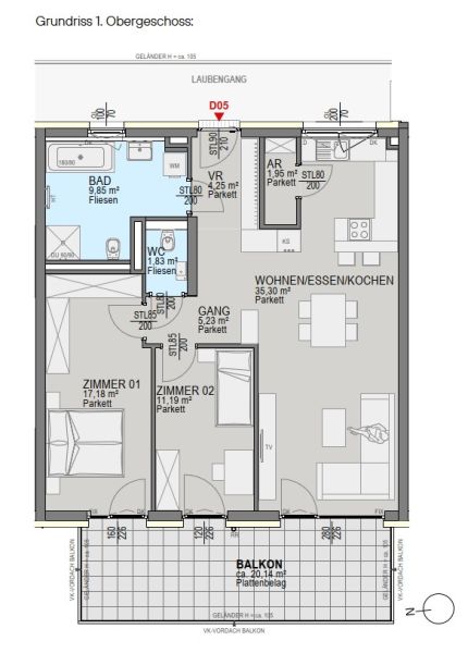 Luxuri�se Neubauwohnung mit gro�z�gigem Balkon in Graz! /  / 8054&nbsp;Graz / Bild 1