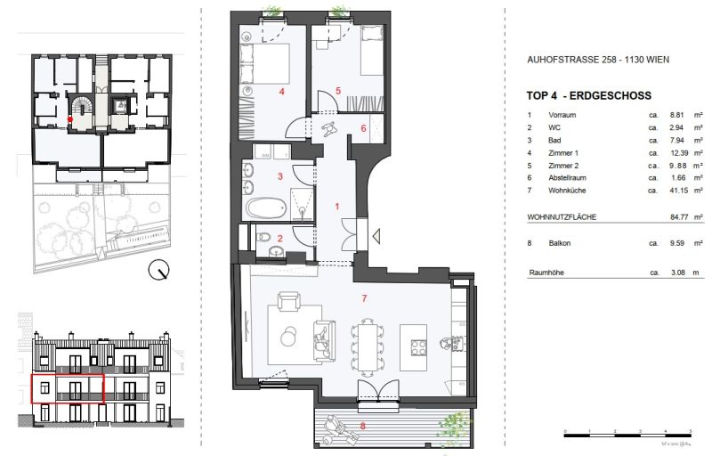 3 Zimmer mit Altbau-Charme und gartenseitigem Balkon - zu mieten in 1130 Wien / / 1130 Wien / Bild 1