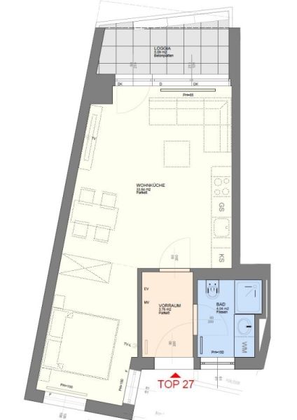 Moderne Loftwohnung mit Loggia im Niedrigenergiehaus am Rennweg in 1030 Wien zu mieten /  / 1030&nbsp;Wien / Bild 8