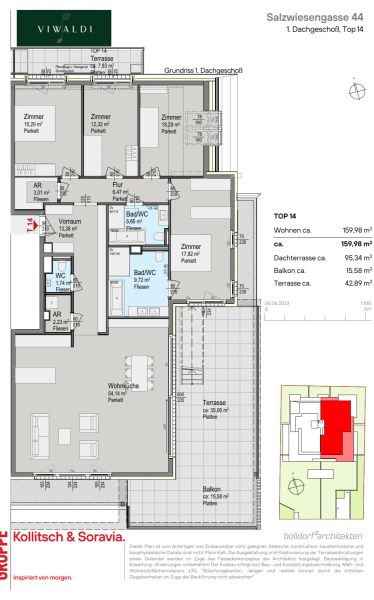Gro�z�gige 5-Zimmer-Penthouse-Wohnung mit ca. 160 m� Wohnfl�che und ca. 95 m� Dachterrasse - zu kaufen in 1140 Wien /  / 1140&nbsp;Wien / Bild 7