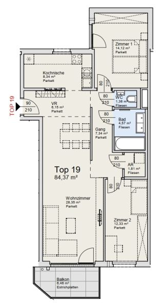 Erstbezug: 3 Zimmer mit Balkon - unweit von U4 Hietzing - bezugsfertig zu kaufen in 1140 Wien / / 1140 Wien / Bild 6