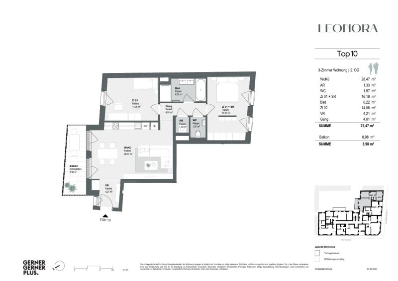 Geräumige 3-Zimmer-Wohnung ca. 76 m² mit Balkon - zu kaufen in 1170 Wien / / 1170 Wien / Bild 9