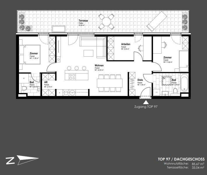 Dachgeschoß-Wohnung mit Terrasse - Top Lage am Hauptplatz 1 - Ihr Nummer-Eins-Standort zum Leben und Arbeiten - zu kaufen in 2320 Schwechat / / 2320 Schwechat / Bild 9
