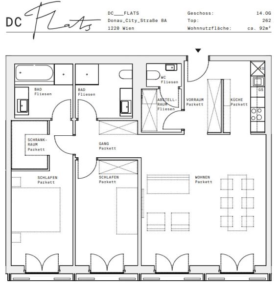 3-Zimmer-Wohnung mit 2 Bädern ? Erstbezug in den DC Flats - zu mieten in 1220 Wien en / / 1220 Wien / Bild 6