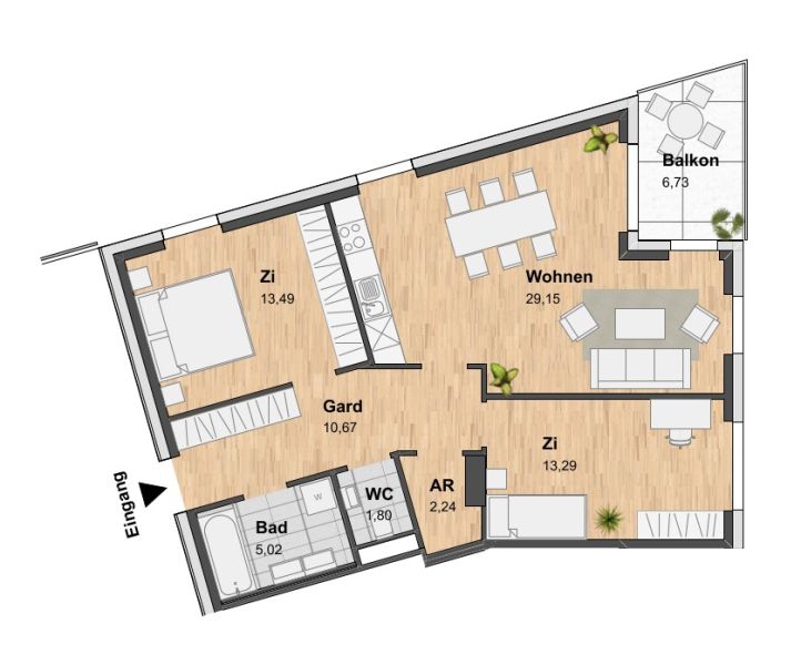 3 ZIMMERWOHNUNG MIT BALKON -1.MONAT MIETFREI - 8020 GRAZ /  / 8020&nbsp;Graz / Bild 9