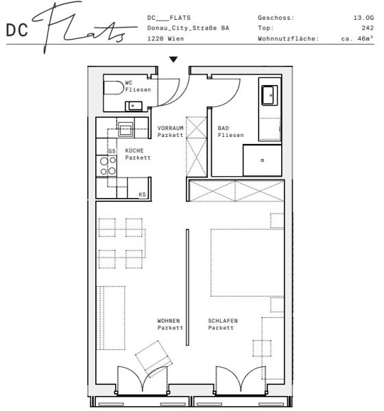 Erstbezug in den DC Flats ? Smarte 1,5-Zimmer-Wohnung ? zu mieten in 1220 Wien /  / 1220&nbsp;Wien / Bild 3