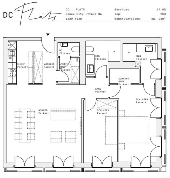 3-Zimmer-Wohnung mit 2 Bädern ? Erstbezug in den DC Flats - zu mieten in 1220 Wien / / 1220 Wien / Bild 6