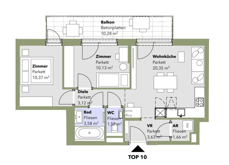 Kompakte 3-Zimmer-Wohnung mit Balkon im Erstbezug - U3-Anbindung - zu kaufen in 1140 Wien /  / 1140&nbsp;Wien / Bild 0