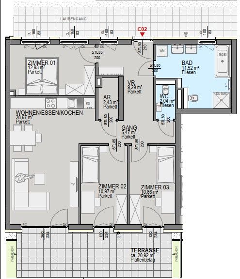 Luxuri�se Neubauwohnung mit gro�z�gigem Eigengarten in Graz! /  / 8054&nbsp;Graz / Bild 1