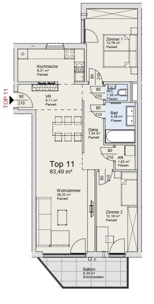 Family Living mit Balkon - Erstbezug mit 3 Zimmern, beste Anbindung -  bezugsfertig zu kaufen in 1140 Wien /  / 1140&nbsp;Wien / Bild 0