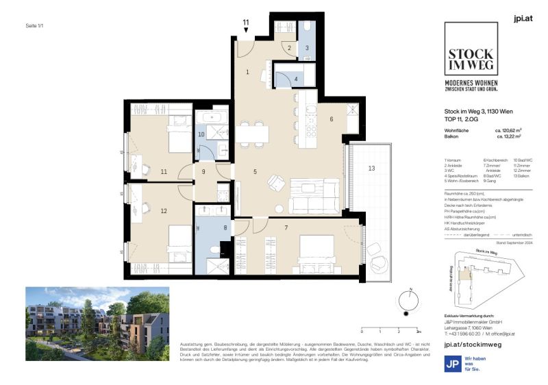 Stilvolle 4-Zimmer-Wohnung mit Balkon & Fernblick zu kaufen in 1130 Wien /  / 1130&nbsp;Wien / Bild 2