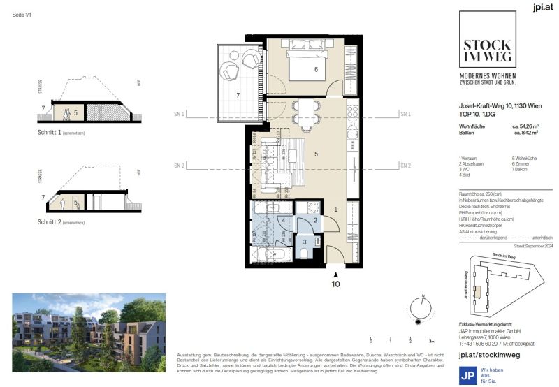 Exklusive 2-Zimmer-Dachgeschosswohnung mit Westbalkon in Ober St. Veit - zu kaufen in 1130 Wien / / 1130 Wien / Bild 9